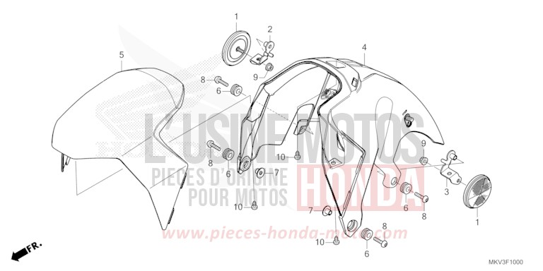 KOTFLUEGEL, VORNE von Forza 750 MAT BETA SILVER METALLIC (NHC08) von 2021